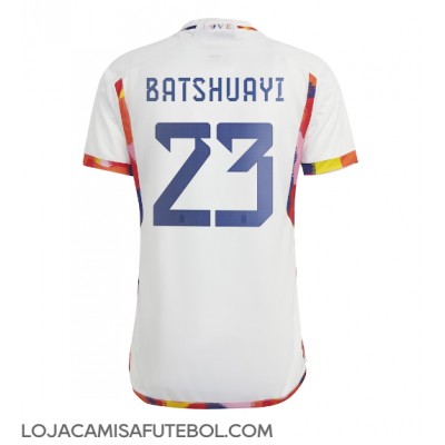 Camisa de Futebol Bélgica Michy Batshuayi #23 Equipamento Secundário Mundo 2022 Manga Curta
